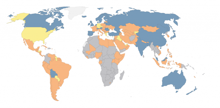 Which countries have mandatory childhood vaccination policies?