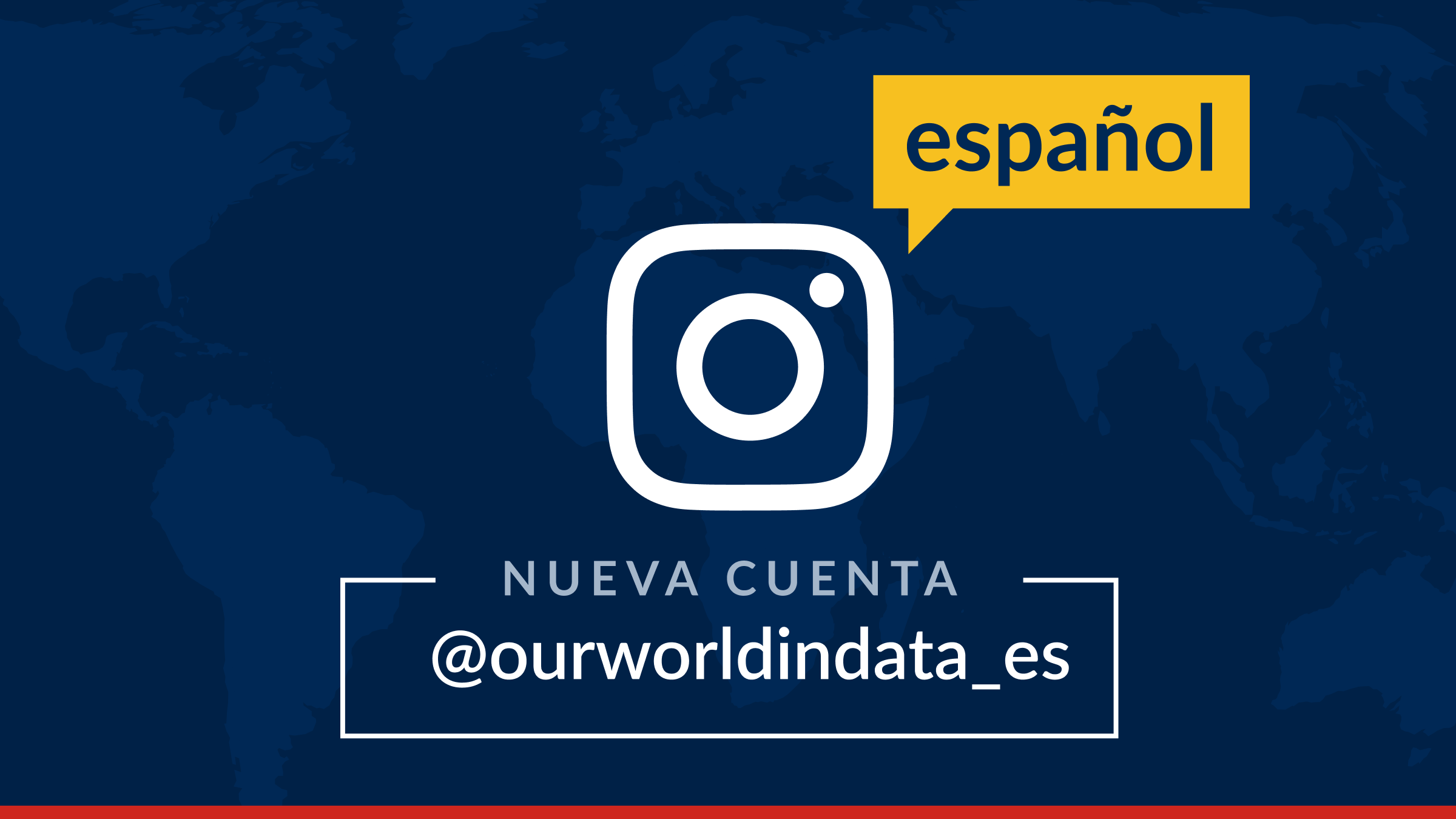 a thumbnail image noting that we at Our World in Data now have an Instagram account in Spanish, with the handle @ourworldindata_es