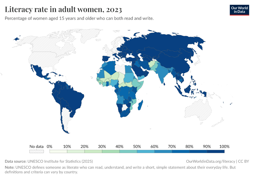 A thumbnail of the "Literacy rate in adult women" chart