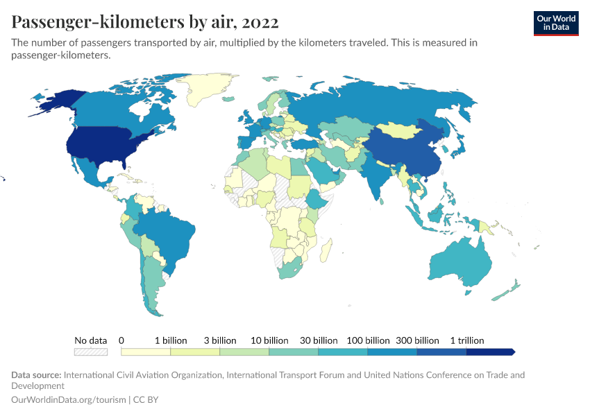 A thumbnail of the "Passenger-kilometers by air" chart