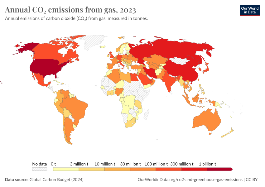 A thumbnail of the "Annual CO₂ emissions from gas" chart