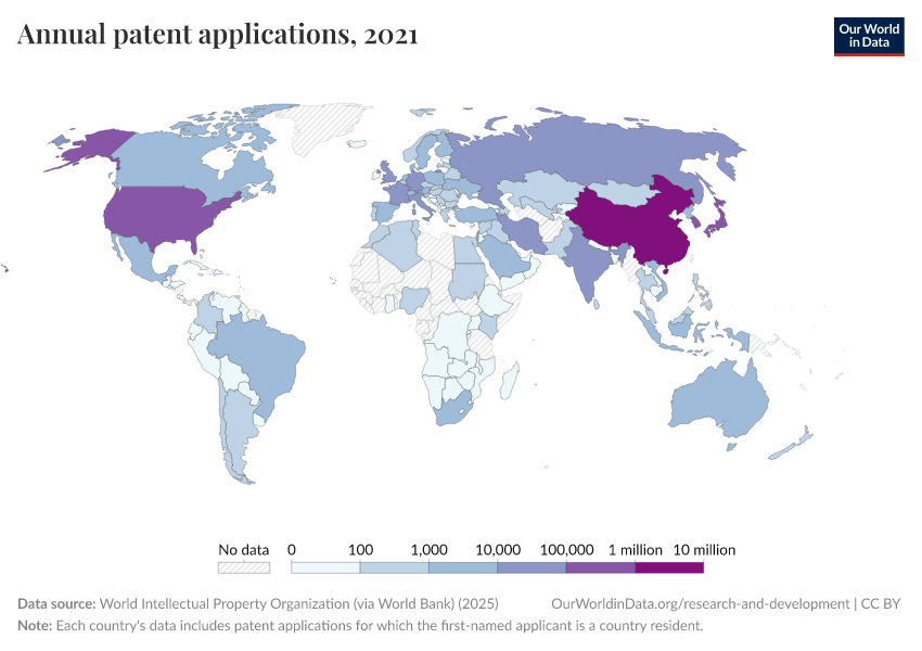 A thumbnail of the "Annual patent applications" chart