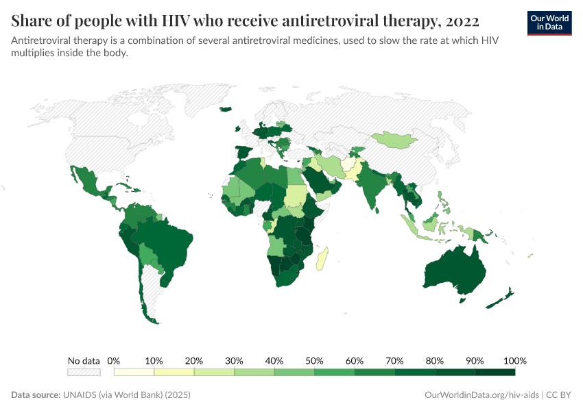 A thumbnail of the "Share of people with HIV who receive antiretroviral therapy" chart