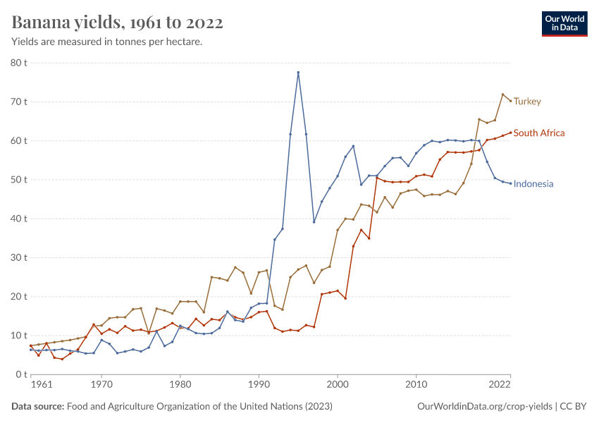 A thumbnail of the "Banana yields" chart