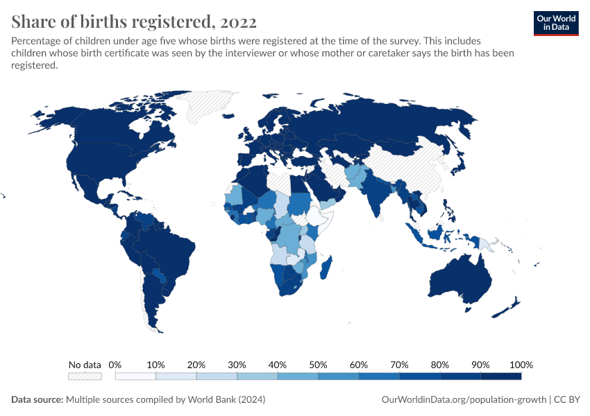 A thumbnail of the "Share of births registered" chart