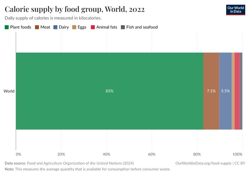 Calorie supply by food group