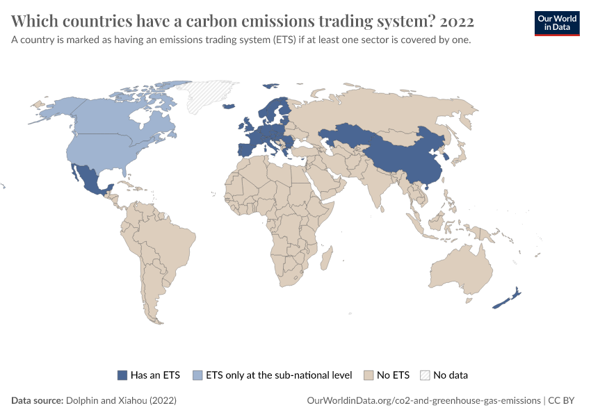 A thumbnail of the "Which countries have a carbon emissions trading system?" chart