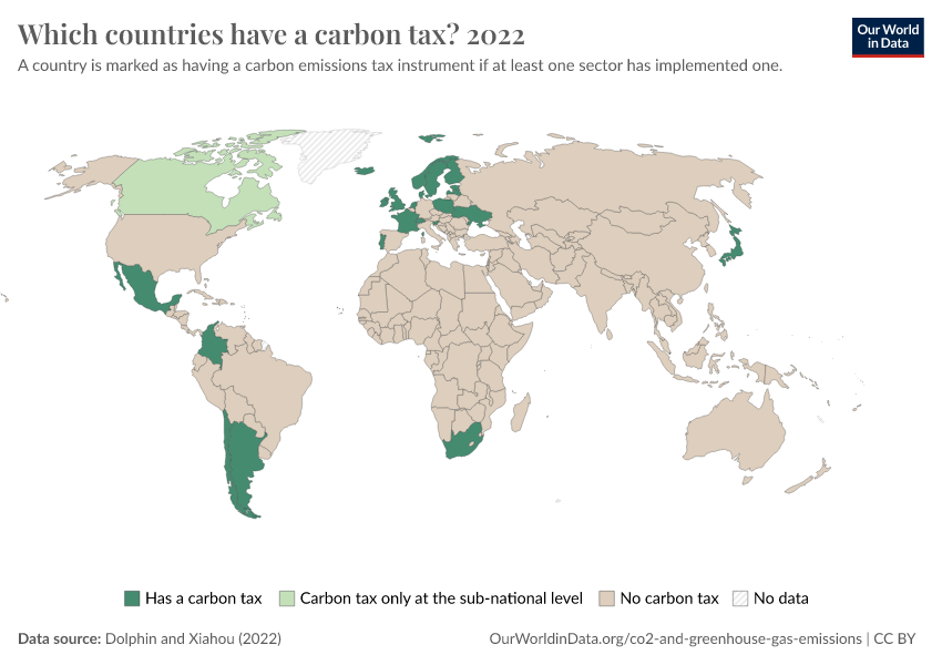 A thumbnail of the "Which countries have a carbon tax?" chart