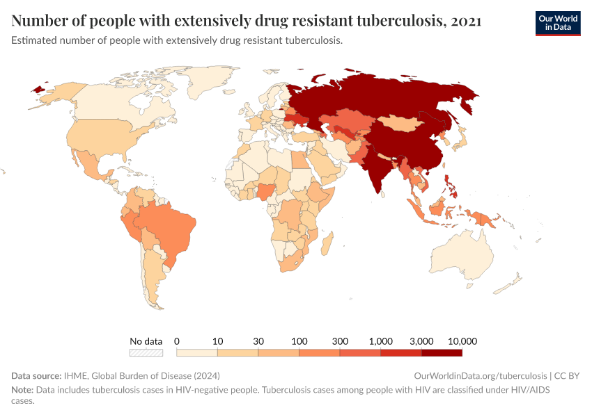 A thumbnail of the "Number of people with extensively drug resistant tuberculosis" chart