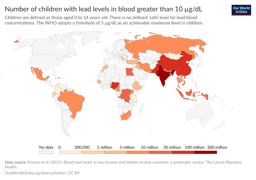 A thumbnail of the "Number of children with lead levels in blood greater than 10 µg/dL" chart