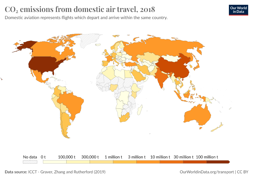 A thumbnail of the "CO₂ emissions from domestic air travel" chart