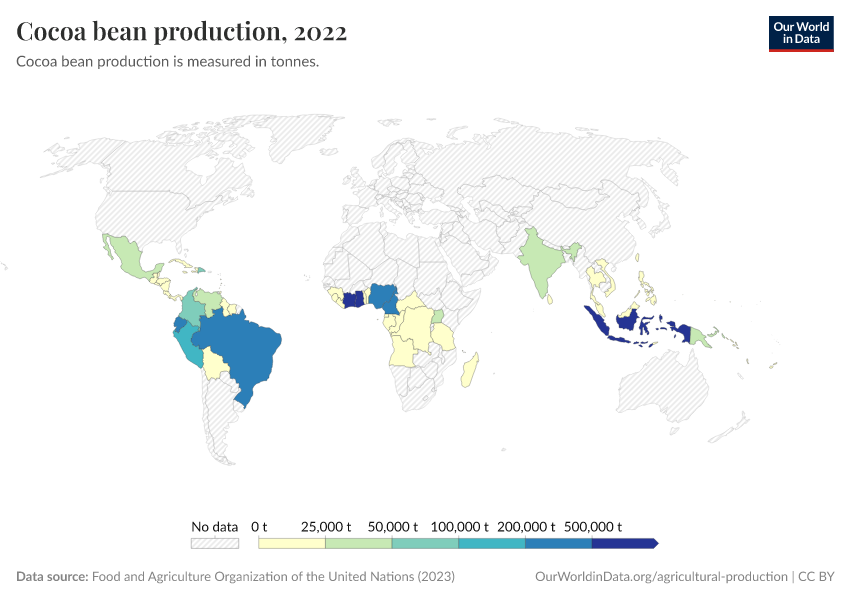 A thumbnail of the "Cocoa bean production" chart