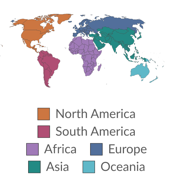 Data visualization: World regions according to Our World in Data