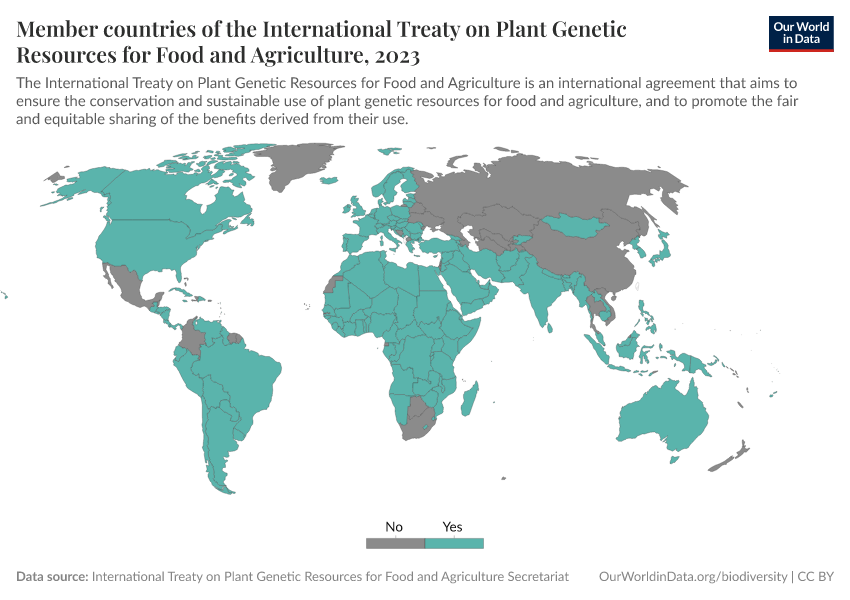 A thumbnail of the "Member countries of the International Treaty on Plant Genetic Resources for Food and Agriculture" chart