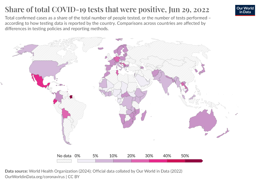 A thumbnail of the "Share of total COVID-19 tests that were positive" chart