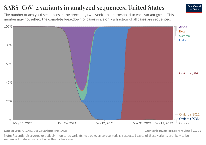 SARS-CoV-2 variants in analyzed sequences