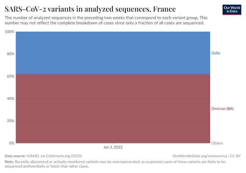 SARS-CoV-2 variants in analyzed sequences