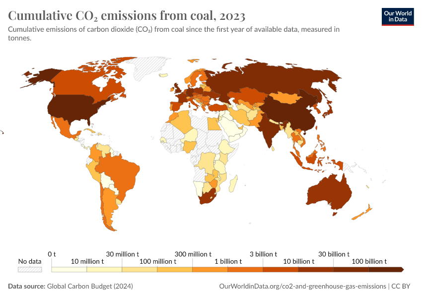 A thumbnail of the "Cumulative CO₂ emissions from coal" chart