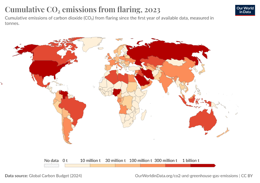 A thumbnail of the "Cumulative CO₂ emissions from flaring" chart