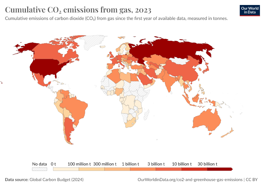 A thumbnail of the "Cumulative CO₂ emissions from gas" chart