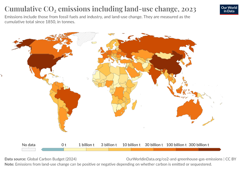 A thumbnail of the "Cumulative CO₂ emissions including land-use change" chart