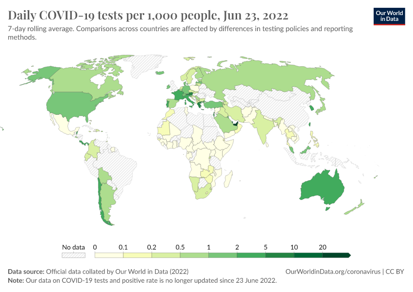 A thumbnail of the "Daily COVID-19 tests per 1,000 people" chart