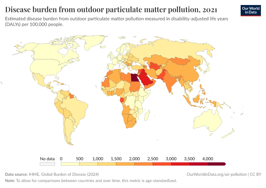 A thumbnail of the "Disease burden from outdoor particulate matter pollution" chart