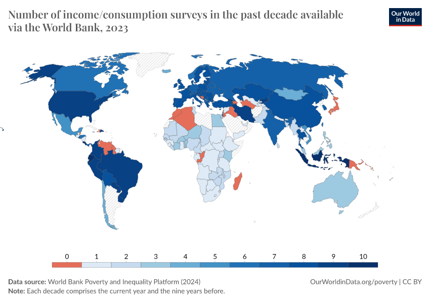 A thumbnail of the "Number of income/consumption surveys in the past decade available via the World Bank" chart