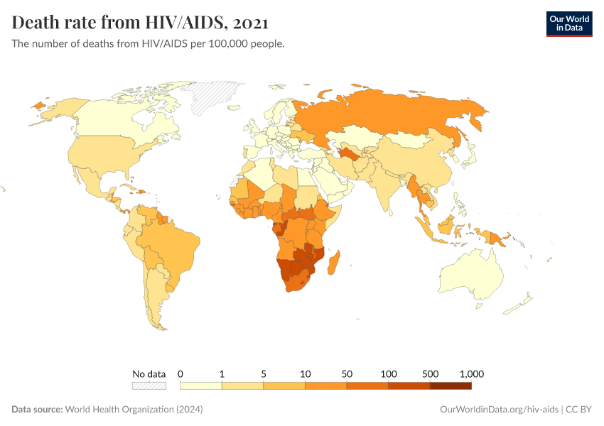 A thumbnail of the "Death rate from HIV/AIDS" chart