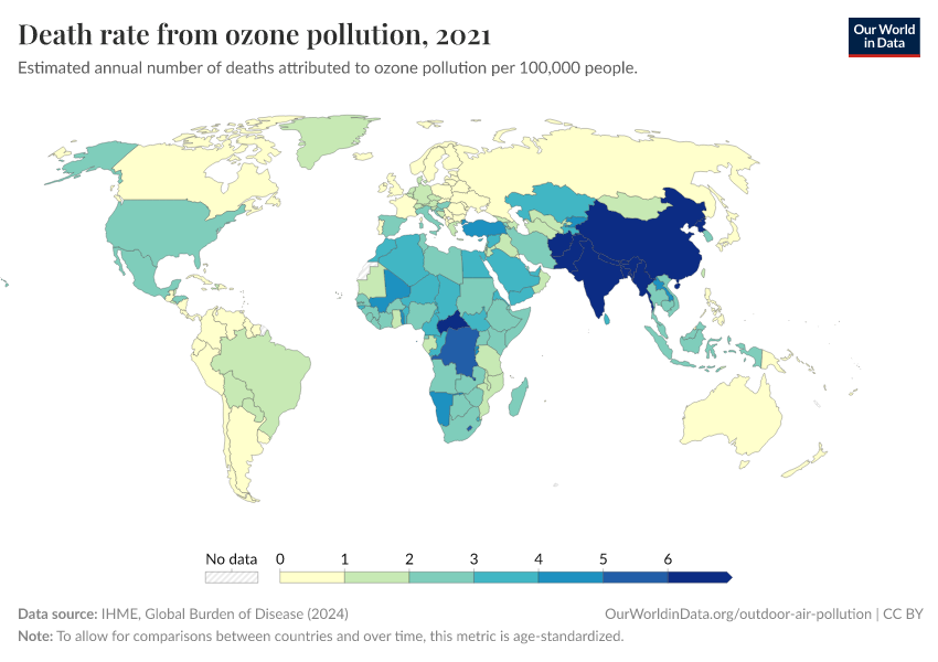 A thumbnail of the "Death rate from ozone pollution" chart