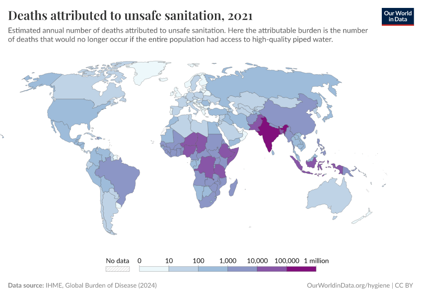 A thumbnail of the "Deaths attributed to unsafe sanitation" chart