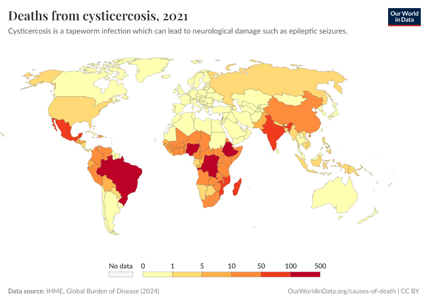 A thumbnail of the "Deaths from cysticercosis" chart