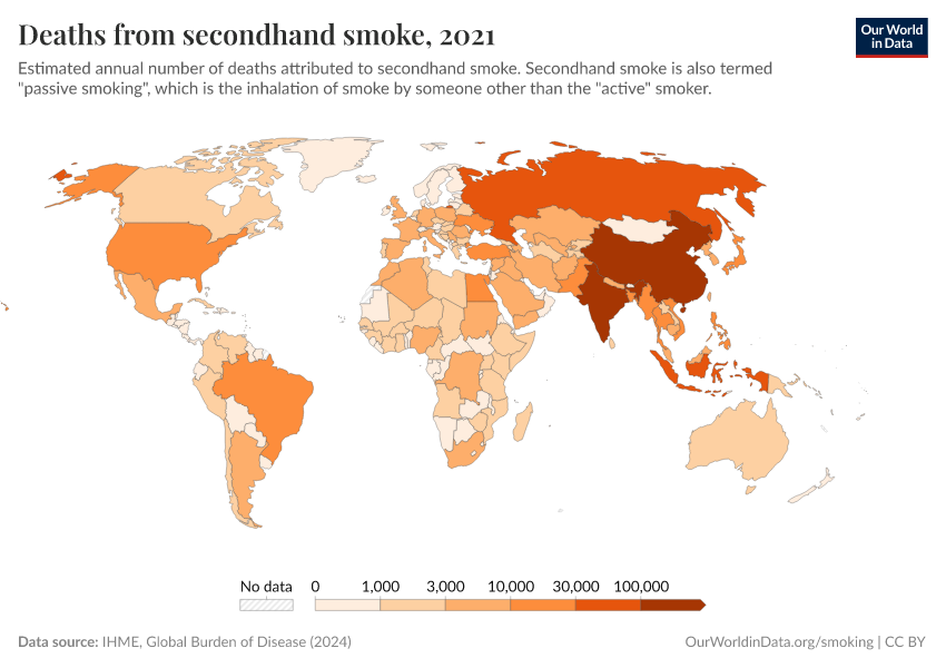 A thumbnail of the "Deaths from secondhand smoke" chart