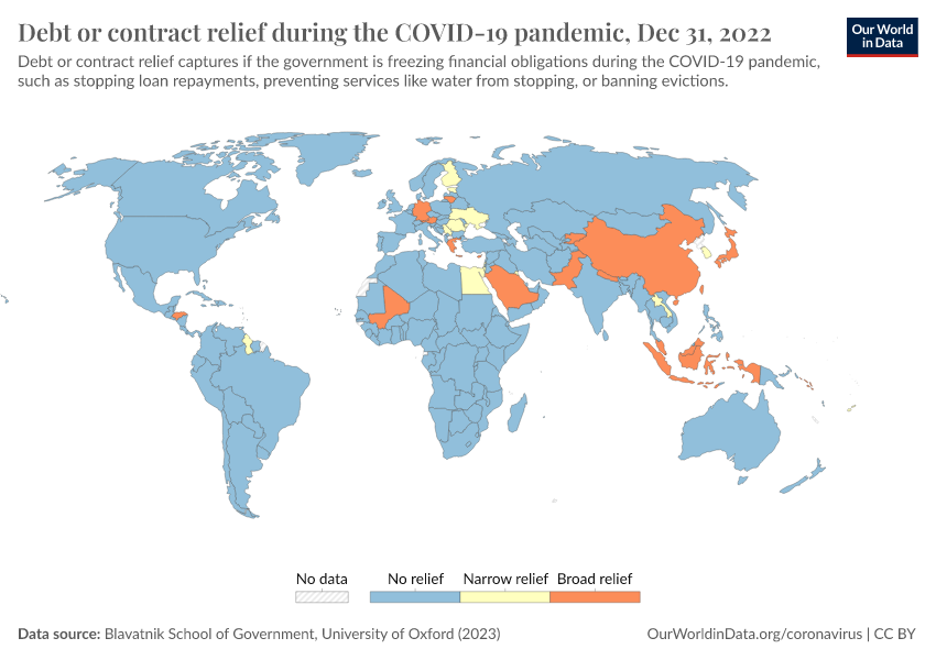 A thumbnail of the "Debt or contract relief during the COVID-19 pandemic" chart