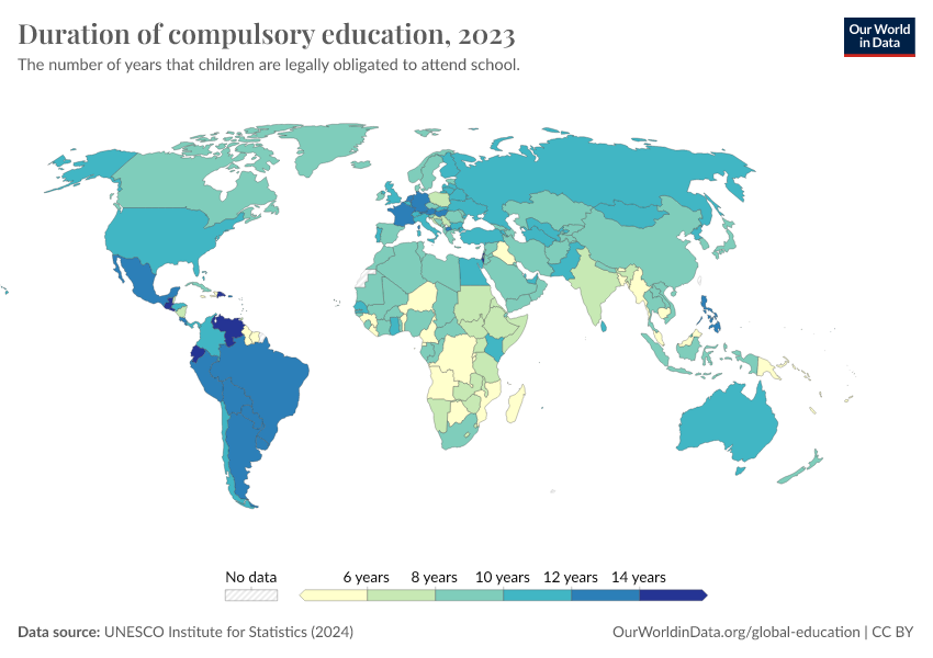 A thumbnail of the "Duration of compulsory education" chart