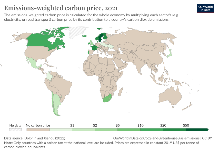 A thumbnail of the "Emissions-weighted carbon price" chart