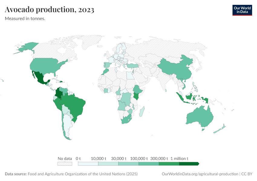 Avocado production Our World in Data