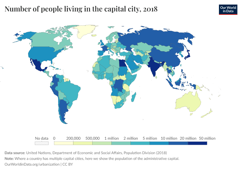 Capital city population Our World in Data
