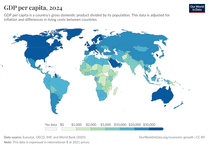 Gdp Per Capita Our World In Data Gdp Map Of The World