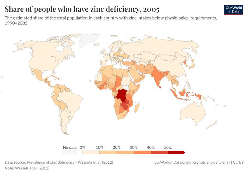 Global prevalence of zinc deficiency Our World in Data