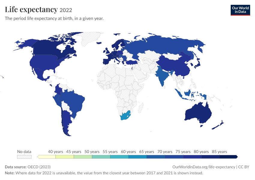 Life Expectancy at birth Our World in Data