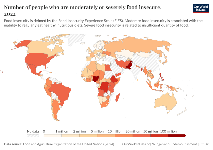 Number of people who are moderately or severely food insecure - Our ...