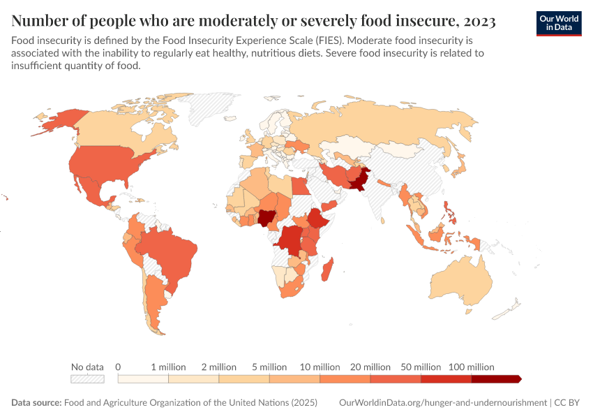 Number of people who are moderately or severely food insecure - Our ...