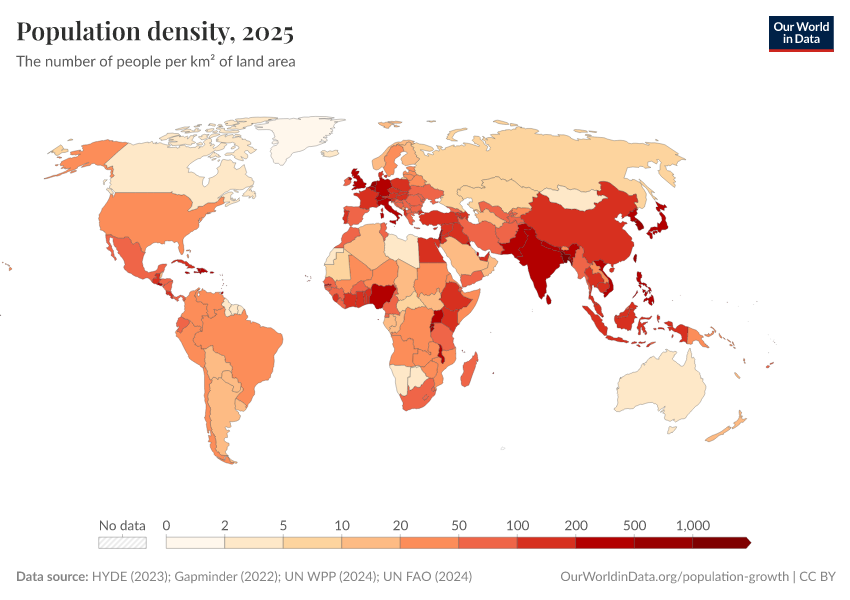 Population density - Our World in Data