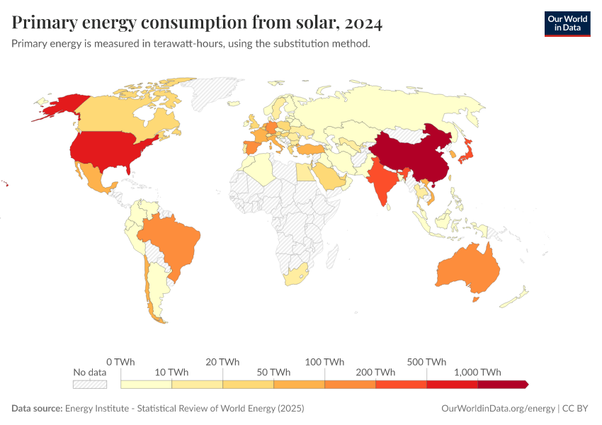 Primary Energy Consumption From Solar 2019 Map Of Energy Consumption 2022