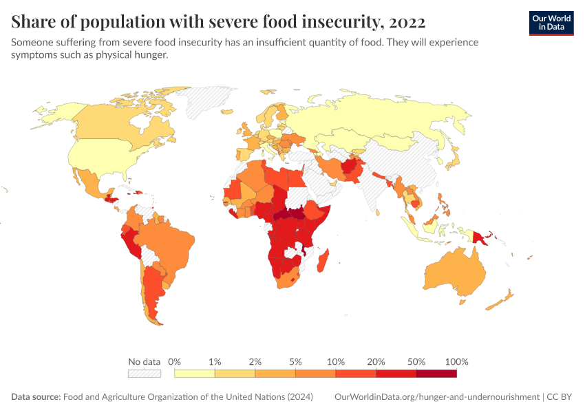 Share of population with severe food insecurity - Our World in Data