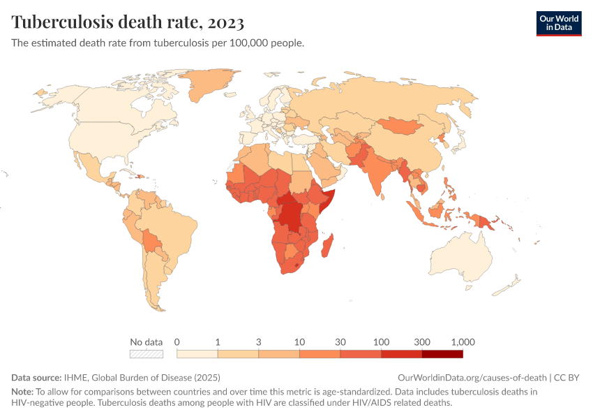 Death rate from tuberculosis - Our World in Data