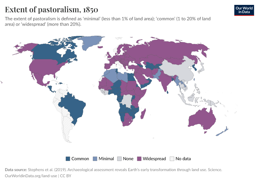 A thumbnail of the "Extent of pastoralism" chart