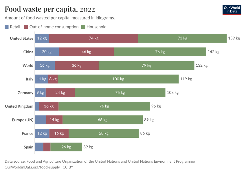 Food waste per capita