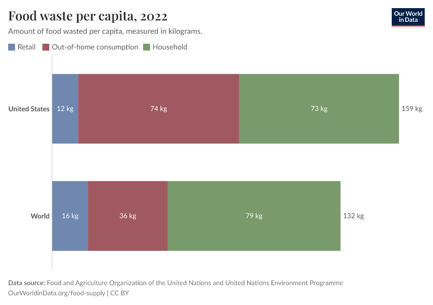 Food waste per capita